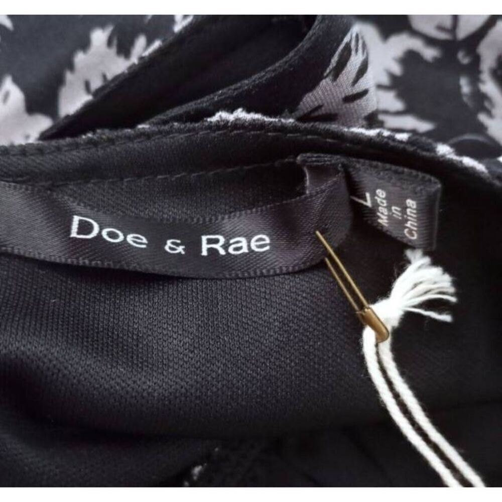 DOE & RAE BLACK, GRAY & WHITE FLORAL DRESS SZ.L NWT. - Picture 6 of 10